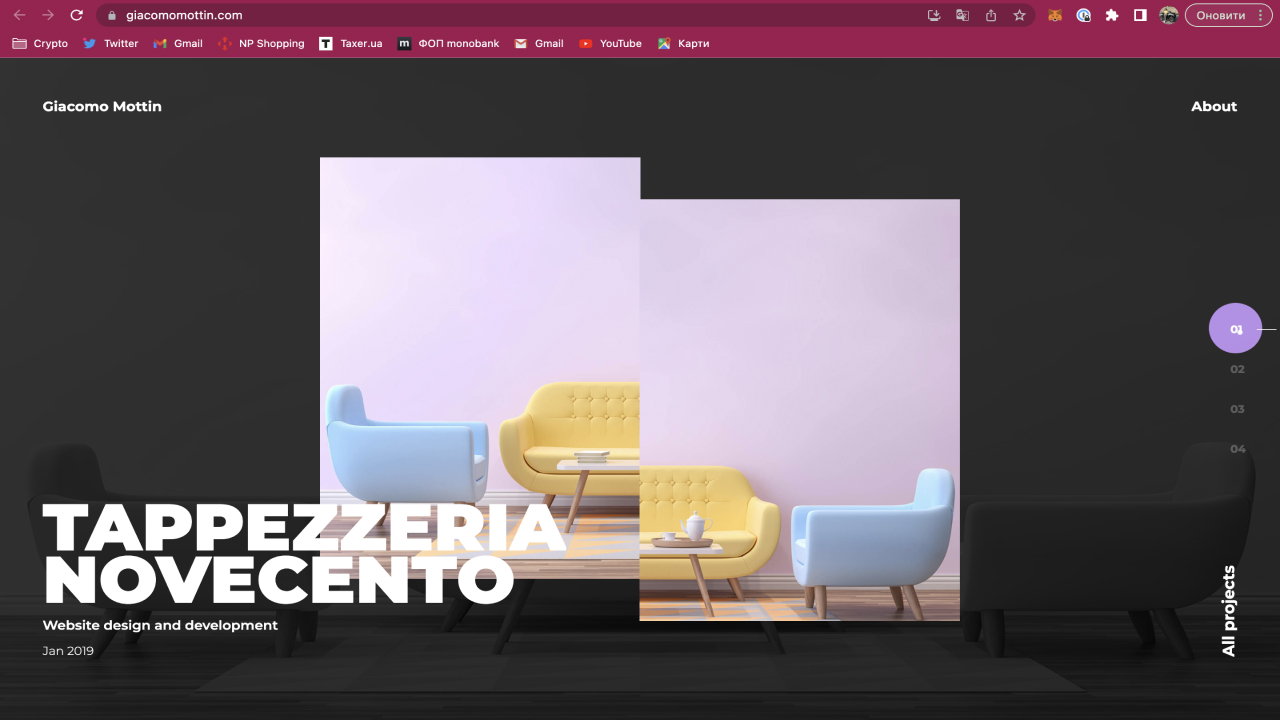 Giacomo Mottin site screenshot